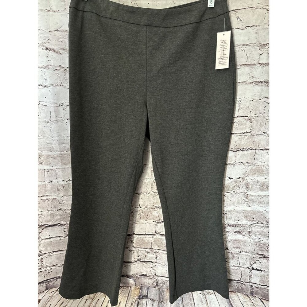 Nanette Lepore Pants Womens 1X Gray Pull On  Stretch Crop‎ Ankle